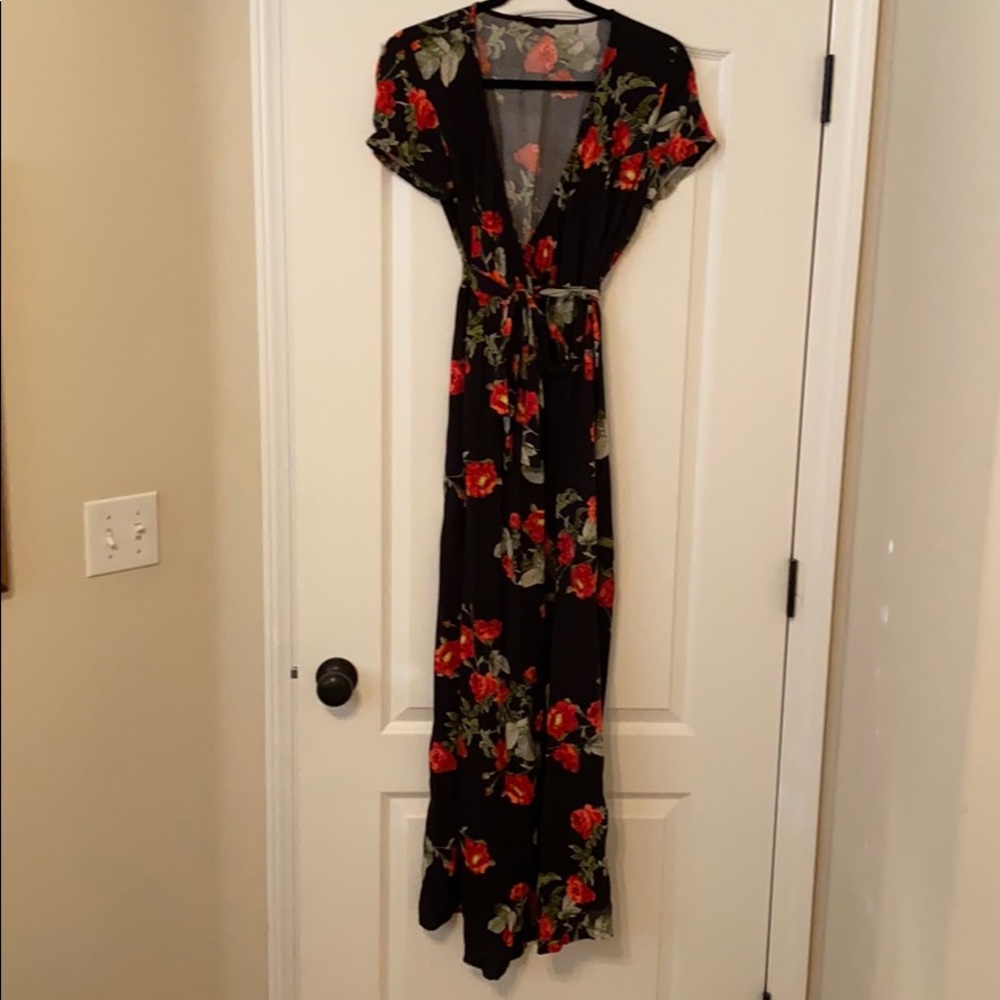Floral wrap maxi dress